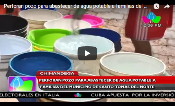 Perforan pozo para abastecer de agua potable a familias del municipio de Santo Tomás del Norte