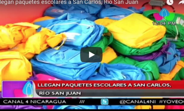 Llegan paquetes escolares a San Carlos, Río San Juan