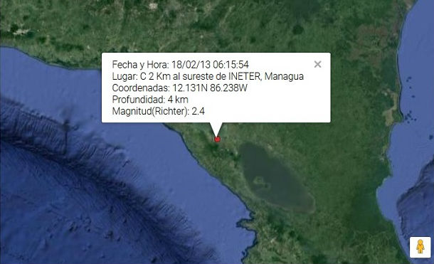 Sismo sacude Managua