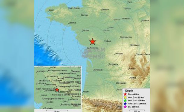 Francia registra sismo magnitud 4,8