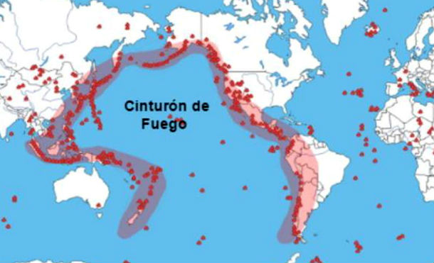 Ineter atento ante intensa actividad sísmica en el Cinturón de Fuego