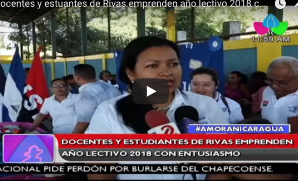 Docentes y estudiantes de Rivas emprenden año lectivo 2018 con entusiasmo