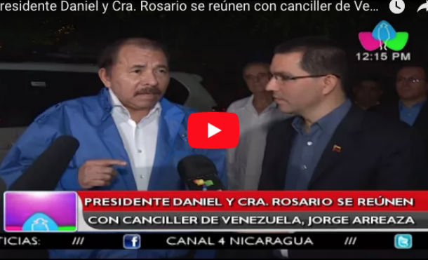 Presidente Daniel y Cra. Rosario se reúnen con canciller de Venezuela, Jorge Arreaza