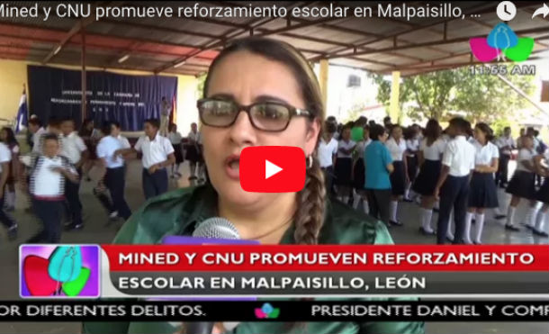 Mined y CNU promueve reforzamiento escolar en Malpaisillo, León