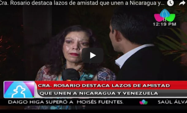 Cra. Rosario destaca lazos de amistad que unen a Nicaragua y Venezuela