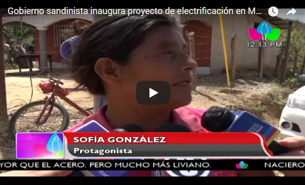 Gobierno sandinista inaugura proyecto de electrificación en Mozonte, Nueva Segovia