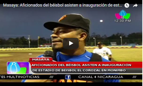 Masaya: Aficionados del béisbol asisten a inauguración de estadio de béisbol El Corozal en Monimbó