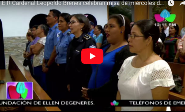 S.E.R Cardenal Leopoldo Brenes celebran misa de miércoles de ceniza en Catedral de Managua