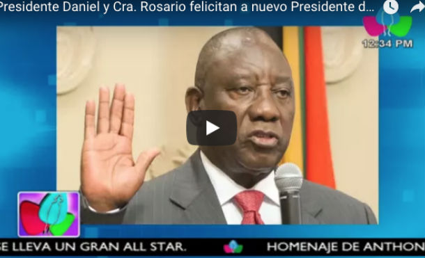 Presidente Daniel y Cra. Rosario felicitan a nuevo Presidente de Sudáfrica