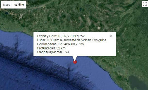 Sismo sacude el pacífico frente al Golfo de Fonseca