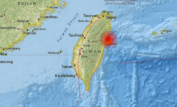 Un terremoto de magnitud 5,7 sacude la costa este de Taiwán