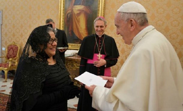 Papa Francisco recibe Cartas Credenciales de la embajadora de Nicaragua ante la Santa Sede