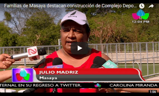 Familias de Masaya destacan construcción de Complejo Deportivo Arnoldo Quant y Maty Chávez