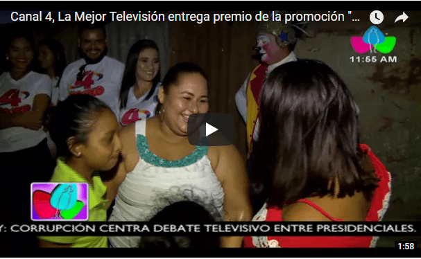 Canal 4, La Mejor Televisión entrega premio de la promoción "La Playa de Premios"