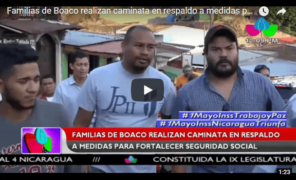 Familias de Boaco realizan caminata en respaldo a medidas para fortalecer seguridad social