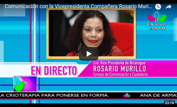 Comunicación con la Vicepresidenta Compañera Rosario Murillo, 18 de Abril 2018