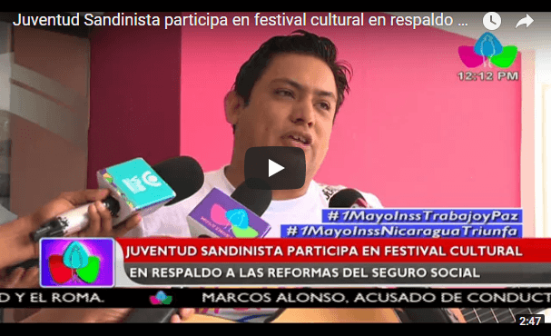 Juventud Sandinista participa en festival cultural en respaldo a las reformas del seguro social