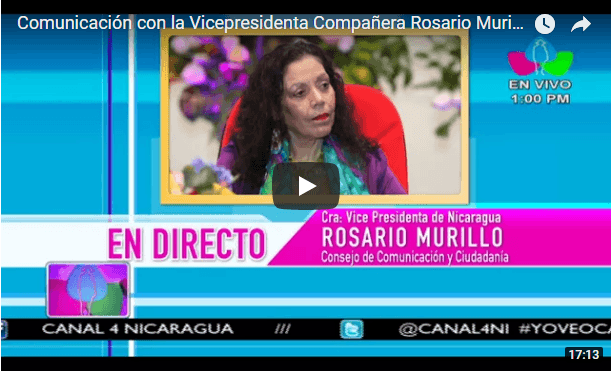 Comunicación con la Vicepresidenta Compañera Rosario Murillo, 19 de Abril 2018