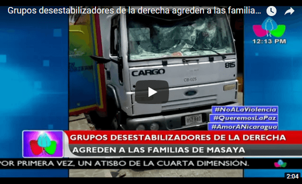 Grupos desestabilizadores de la derecha agreden a las familias de Masaya