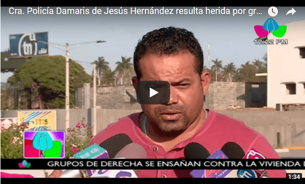 Cra. Policía Damaris de Jesús Hernández resulta herida por grupos desestabilizadores de la derecha