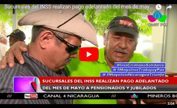 Sucursales del INSS realizan pago adelantado del mes de mayo a pensionados y jubilados