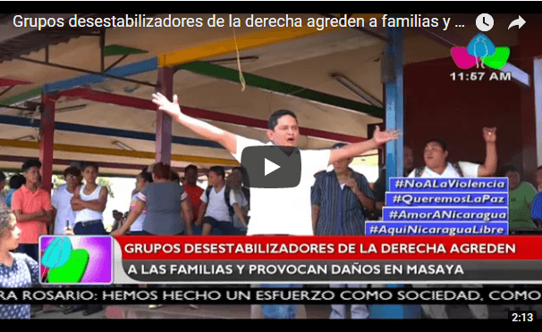 Grupos desestabilizadores de la derecha agreden a familias y provocan daños en Masaya