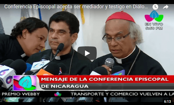 Conferencia Episcopal acepta ser mediador y testigo en Diálogo Nacional