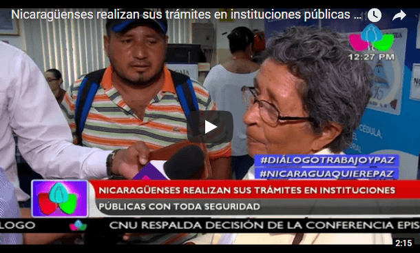 Nicaragüenses realizan sus trámites en instituciones públicas con toda seguridad