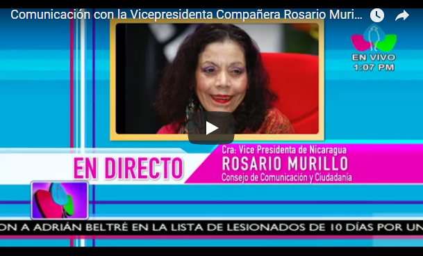 Comunicación con la Vicepresidenta Compañera Rosario Murillo, 27 de Abril 2018