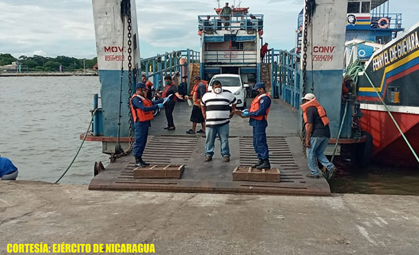 Foto Cortesía: En el Puesto de Control de Embarcaciones de San Jorge, departamento de Rivas, se brindó cobertura a 90 ferris de carga con 4,278 pasajeros con ruta acuática San Jorge - Isla de Ometepe.