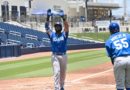 Jugadores de la Selección de Béisbol de Nicaragua celebran su triunfo ante Puerto Rico durante su segundo desafío del Preolímpico de las Américas.