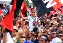 Cientos de miles de nicaragüenses congregados en la Plaza La Fe de Managua, celebrando un aniversario más del Triunfo de la Revolución Popular Sandinista