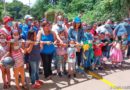 La alcaldesa de Managua, compañera Reyna Rueda en la inauguración del proyecto junto a la población de la Comarca San José de Las Cañadas.