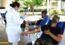 Efectivo militar durante jornada de donación de sangre