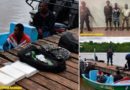 Delincuentes capturados con la droga incautada por elementos del Distrito Naval Caribe de la Fuerza Naval de Nicaragua.