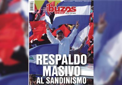 Portada de la revista Buzos "Respaldo Masivo del Pueblo Nicaragüense al Sandinismo"