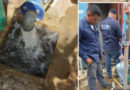 Trabajadores de ENACAL durante el restablecimiento de agua potable en la comunidad La Jarquina