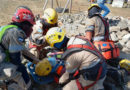 Cuerpo de bomberos unificados en ejecución del ejercicio de rescate a víctimas de estructuras colapsadas