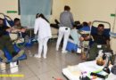 Efectivos militares del Ejército de Nicaragua durante la jornada de donación voluntaria de sangre en Managua