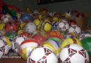 Balones de fútbol que forman parte de los juguetes que serán entregados en Rivas