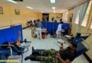 Efectivos del Ejército de Nicaragua realizando donación voluntaria de sangre