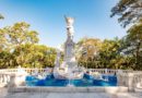 Monumento dedicado a Rubén Darío en el parque central de Managua