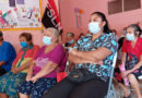 Pacientes del centro de salud de San Rafael del Sur en la inauguración de la nueva clínica caí