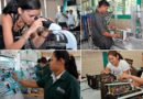 Estudiantes del Tecnológico Comandante Hugo Chávez de Managua recibiendo sus clases practicas en los laboratorios del centro.