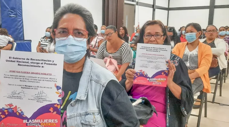 mujeres, reconocimiento, patria libre, managua, nicaragua