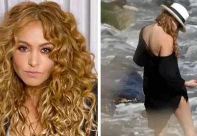 paulina rubio, espana, playa, viral, memes,