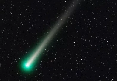 cometa, verde, cerca, Tierra, punto, cada, pasa, 50, mil, años, cielo, nocturno, primera, vez, NASA, visible, verlo, mira, único,