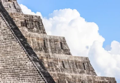 pirámide, México, complejo, arqueológico, turista, reprendido, palo, subir, Chichen, Itza, Kukulkán, reprenden,