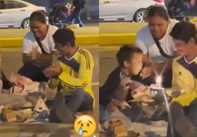 familia, vendedores, ambulantes, celebran, humilde, cumpleaños, hijo, pequeño, niño, conmovedora, celebración, vía, pública, medio, alegría, viral, redes,