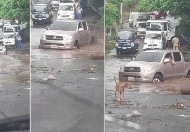 video viral, nindiri, veracruz, nicaragua, cauce, irresponsabilidad al volante, lluvias, inundaciones,